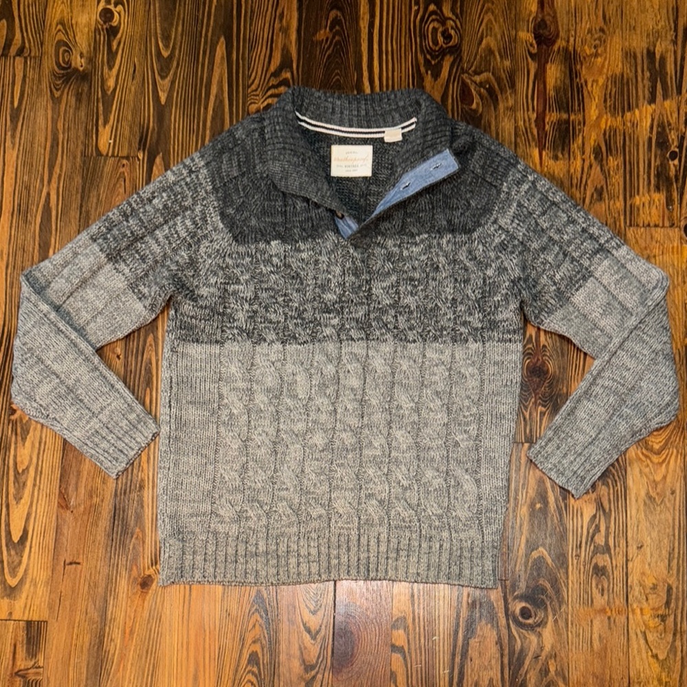 Weatherproof Gray Quarter Button Knit Sweater